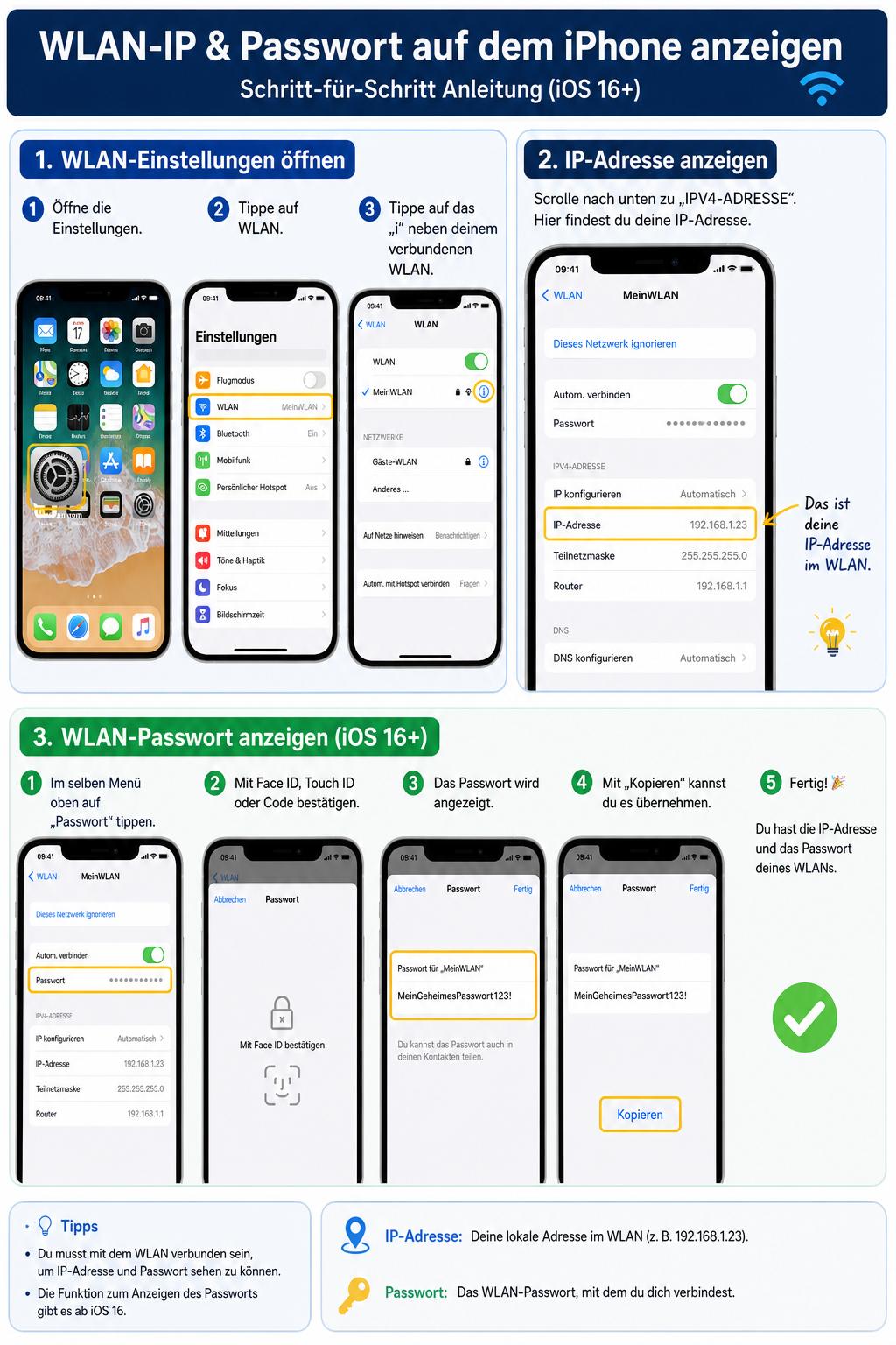 iPhone Anleitung zur Router-IP finden